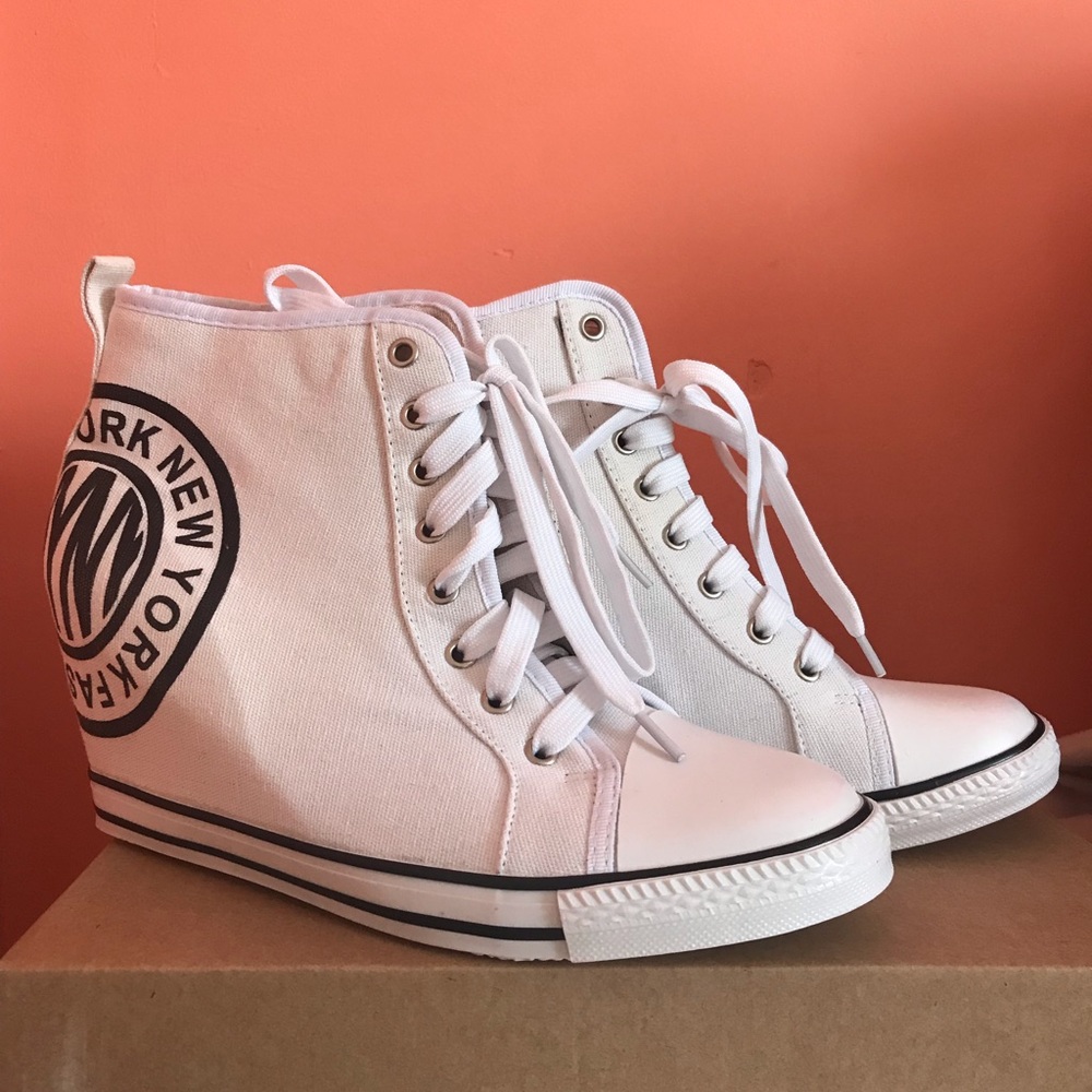 White Wedge Sneakers